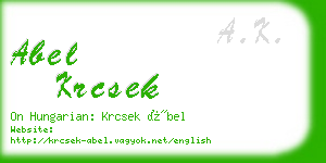 abel krcsek business card